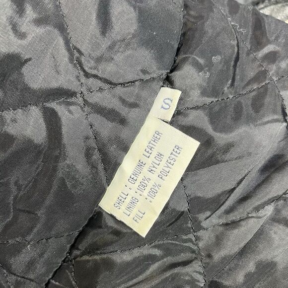 BLUELINE & COMPANY Vintage Black Leather Short Trench Jacket Hooded Women Small - Picture 10 of 16